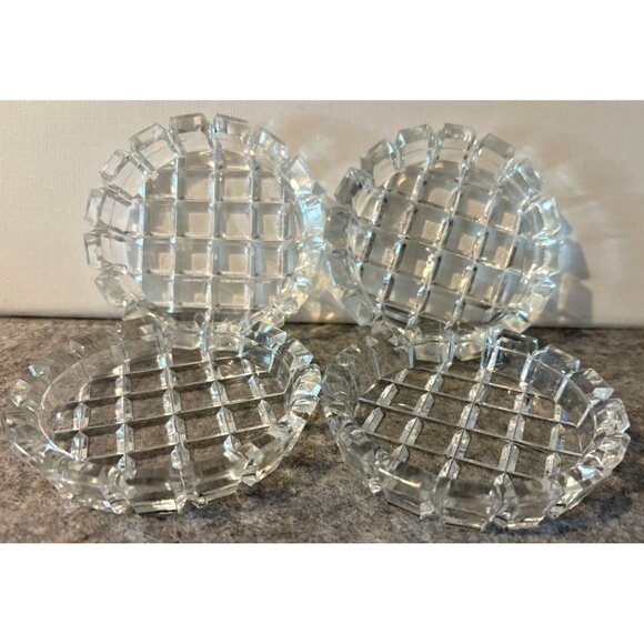 4 Glass Crystal Vintage Coasters  # 2864 - Picture 1 of 4